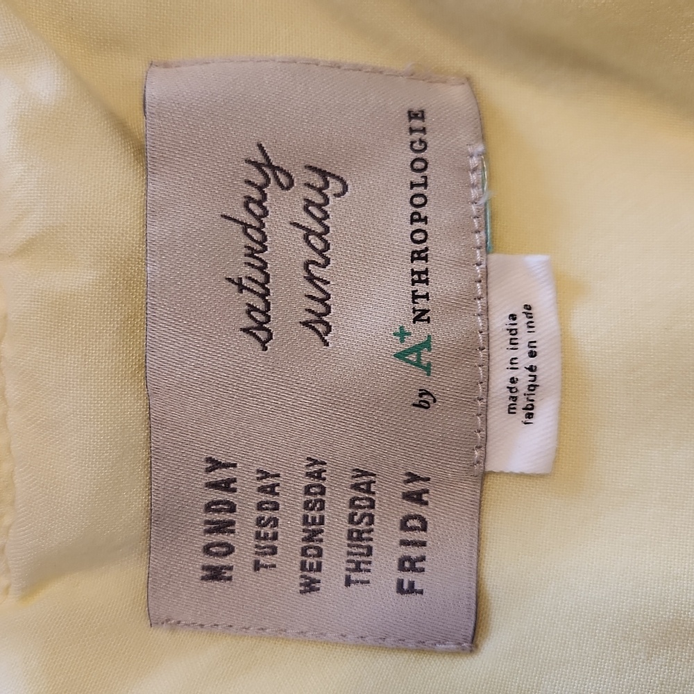 Anthropologie Pale Yellow Tiered Midi Dress - Picture 7 of 9